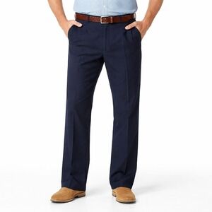 Polo Golf Ralph Lauren Mens 36x32 Navy Blue Pleated Cotton Pants Side Tabs Cuff